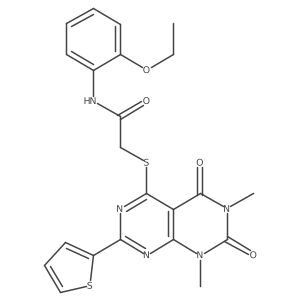 2-[1,3-dimethyl-2,4-dioxo-7-(2-thienyl)pyrimido[4,5-d]pyrimidin-5-yl]sulfanyl-N-(2-ethoxyphenyl)acetamide Structure
