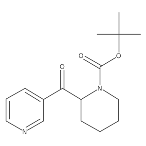1-Piperidinecarboxylic acid, 2-(3-pyridinylcarbonyl)-, 1,1-dimethylethyl ester结构式