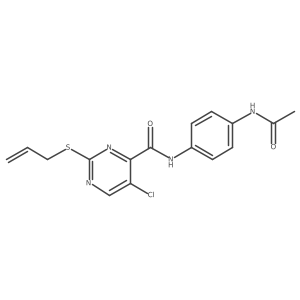 N-[4-(acetylamino)phenyl]-5-chloro-2-(prop-2-en-1-ylsulfanyl)pyrimidine-4-carboxamide结构式