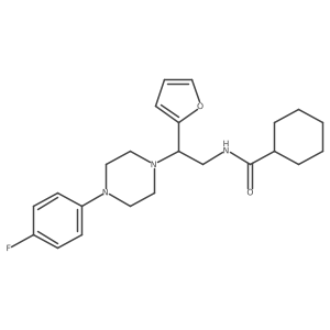N-(2-(4-(4-fluorophenyl)piperazin-1-yl)-2-(furan-2-yl)ethyl)cyclohexanecarboxamide结构式