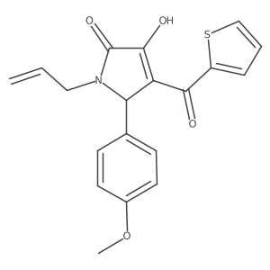 3-hydroxy-5-(4-methoxyphenyl)-1-(prop-2-en-1-yl)-4-(thiophen-2-ylcarbonyl)-1,5-dihydro-2H-pyrrol-2-one Structure