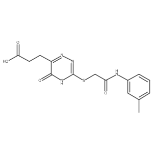 3-[5-Hydroxy-3-({2-[(3-methylphenyl)amino]-2-oxoethyl}sulfanyl)-1,2,4-triazin-6-yl]propanoic acid Structure