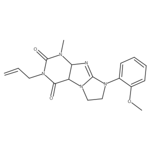 6-(2-Methoxyphenyl)-4-methyl-2-prop-2-enyl-4a,7,8,9a-tetrahydropurino[7,8-a]imidazole-1,3-dione结构式