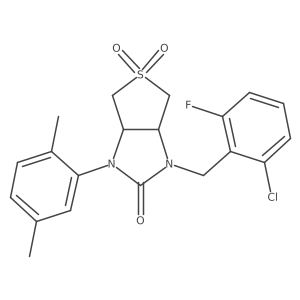1-(2-chloro-6-fluorobenzyl)-3-(2,5-dimethylphenyl)tetrahydro-1H-thieno[3,4-d]imidazol-2(3H)-one 5,5-dioxide结构式