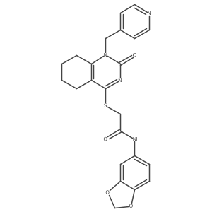 N-(benzo[d][1,3]dioxol-5-yl)-2-((2-oxo-1-(pyridin-4-ylmethyl)-1,2,5,6,7,8-hexahydroquinazolin-4-yl)thio)acetamide结构式
