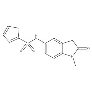 N-(1-methyl-2-oxoindolin-5-yl)thiophene-2-sulfonamide结构式