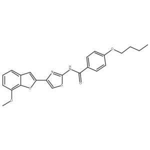 4-butoxy-N-(4-(7-methoxybenzofuran-2-yl)thiazol-2-yl)benzamide结构式