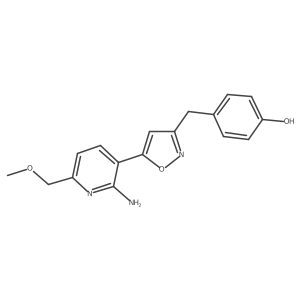 4-(5-(2-Amino-6-methoxymethyl-pyridin-3-yl)isoxazol-3-ylmethyl)-phenol Structure