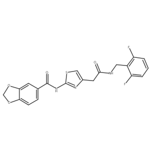 N-(4-(2-((2,6-difluorobenzyl)amino)-2-oxoethyl)thiazol-2-yl)benzo[d][1,3]dioxole-5-carboxamide Structure