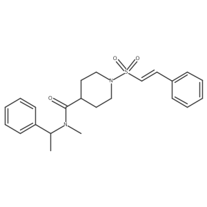 N-methyl-1-(2-phenylethenesulfonyl)-N-(1-phenylethyl)piperidine-4-carboxamide结构式
