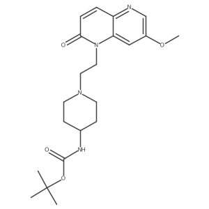 tert-butyl (1-(2-(7-methoxy-2-oxo-1,5-naphthyridin-1(2H)-yl)ethyl)piperidin-4-yl)carbamate Structure