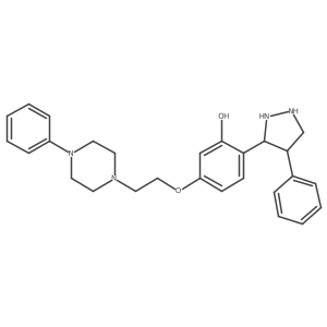 5-[2-(4-Phenylpiperazin-1-yl)ethoxy]-2-(4-phenylpyrazolidin-3-yl)phenol Structure