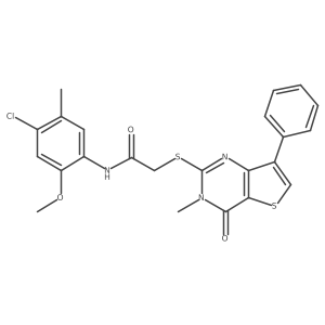 N-(4-chloro-2-methoxy-5-methylphenyl)-2-({3-methyl-4-oxo-7-phenyl-3H,4H-thieno[3,2-d]pyrimidin-2-yl}sulfanyl)acetamide Structure