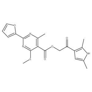 2-(2,5-dimethyl-1H-pyrrol-3-yl)-2-oxoethyl 2-(furan-2-yl)-4-methyl-6-(methylsulfanyl)pyrimidine-5-carboxylate Structure