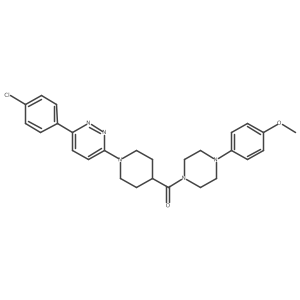 COc1ccc(N2CCN(C(=O)C3CCN(c4ccc(-c5ccc(Cl)cc5)nn4)CC3)CC2)cc1结构式