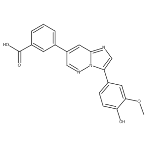 3-[3-(4-Hydroxy-3-methoxyphenyl)imidazo[1,2-b]pyridazin-7-yl]benzoic acid Structure