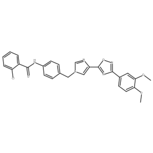 2-chloro-N-[4-({4-[3-(3,4-dimethoxyphenyl)-1,2,4-oxadiazol-5-yl]-1H-imidazol-1-yl}methyl)phenyl]benzamide结构式