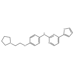 n-(4-(2-(Pyrrolidin-1-yl)ethoxy)phenyl)-4-(thiophen-2-yl)pyrimidin-2-amine结构式