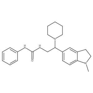1-(2-(1-Methylindolin-5-yl)-2-(piperidin-1-yl)ethyl)-3-phenylurea结构式