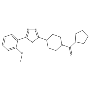 Cyclopentyl(4-(5-(2-methoxyphenyl)-1,3,4-thiadiazol-2-yl)piperidin-1-yl)methanone Structure