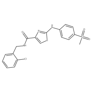 N-(2-chlorobenzyl)-2-((4-(methylsulfonyl)phenyl)amino)thiazole-4-carboxamide结构式