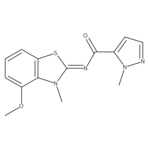 (E)-N-(4-methoxy-3-methylbenzo[d]thiazol-2(3H)-ylidene)-1-methyl-1H-pyrazole-5-carboxamide结构式