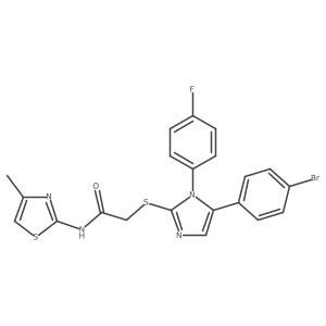 2-((5-(4-bromophenyl)-1-(4-fluorophenyl)-1H-imidazol-2-yl)thio)-N-(4-methylthiazol-2-yl)acetamide Structure