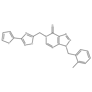 3-(2-methylbenzyl)-6-((3-(thiophen-2-yl)-1,2,4-oxadiazol-5-yl)methyl)-3H-[1,2,3]triazolo[4,5-d]pyrimidin-7(6H)-one Structure