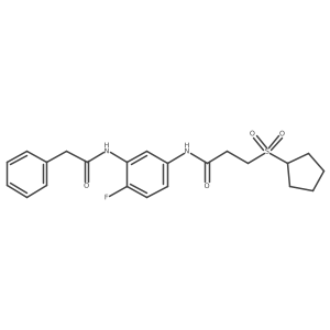 3-(Cyclopentylsulfonyl)-N-(4-fluoro-3-(2-phenylacetamido)phenyl)propanamide Structure