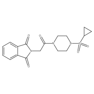 2-(2-(4-(Cyclopropylsulfonyl)piperazin-1-yl)-2-oxoethyl)isoindoline-1,3-dione Structure