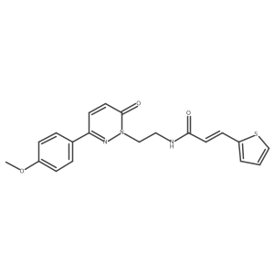 (E)-N-(2-(3-(4-methoxyphenyl)-6-oxopyridazin-1(6H)-yl)ethyl)-3-(thiophen-2-yl)acrylamide结构式