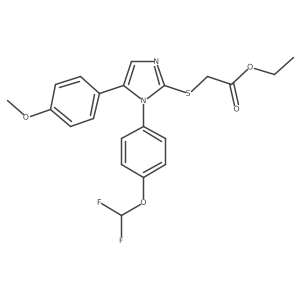 ethyl 2-((1-(4-(difluoromethoxy)phenyl)-5-(4-methoxyphenyl)-1H-imidazol-2-yl)thio)acetate Structure