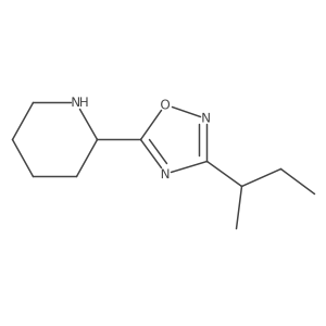 3-(sec-Butyl)-5-(piperidin-2-yl)-1,2,4-oxadiazole结构式