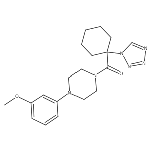 [4-(3-methoxyphenyl)piperazin-1-yl][1-(1H-tetrazol-1-yl)cyclohexyl]methanone结构式