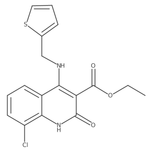 Ethyl 8-chloro-2-oxo-4-((thiophen-2-ylmethyl)amino)-1,2-dihydroquinoline-3-carboxylate结构式