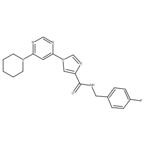 N~4~-(4-fluorobenzyl)-1-(6-piperidino-4-pyrimidinyl)-1H-imidazole-4-carboxamide结构式