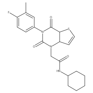 N-cyclohexyl-2-[3-(4-fluoro-3-methylphenyl)-2,4-dioxo-1H,2H,3H,4H-thieno[3,2-d]pyrimidin-1-yl]acetamide结构式