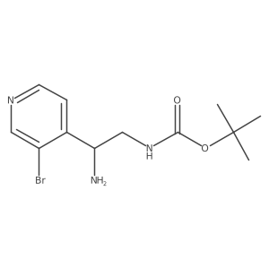 tert-butyl N-[2-amino-2-(3-bromopyridin-4-yl)ethyl]carbamate结构式