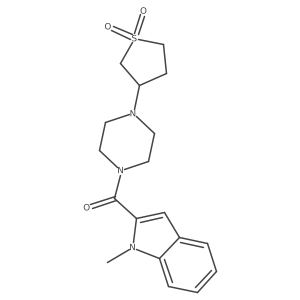 (4-(1,1-dioxidotetrahydrothiophen-3-yl)piperazin-1-yl)(1-methyl-1H-indol-2-yl)methanone Structure