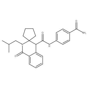 {N}-[4-(aminocarbonyl)phenyl]-2'-isobutyl-1'-oxo-1',4'-dihydro-2'{H}-spiro[cyclopentane-1,3'-isoquinoline]-4'-carboxamide Structure