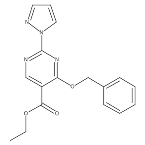 Ethyl 4-(benzyloxy)-2-(1H-pyrazol-1-yl)pyrimidine-5-carboxylate结构式