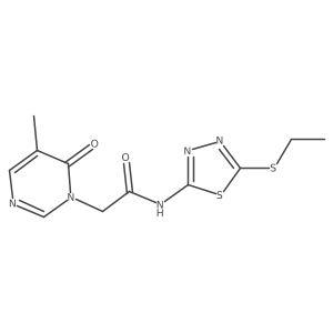 N-(5-(ethylthio)-1,3,4-thiadiazol-2-yl)-2-(5-methyl-6-oxopyrimidin-1(6H)-yl)acetamide Structure