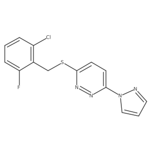 3-((2-chloro-6-fluorobenzyl)thio)-6-(1H-pyrazol-1-yl)pyridazine Structure
