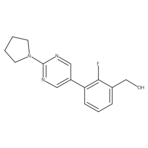 2-Fluoro-3-[2-(1-pyrrolidinyl)-5-pyrimidinyl]benzenemethanol Structure
