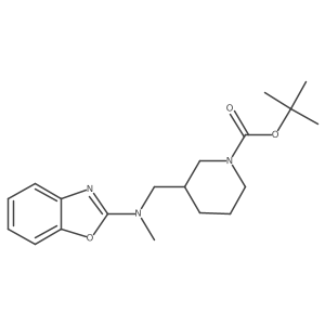 tert-Butyl 3-((benzo[d]oxazol-2-yl(methyl)amino)methyl)piperidine-1-carboxylate结构式