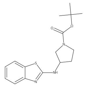 (R)-tert-butyl 3-(benzo[d]thiazol-2-ylamino)pyrrolidine-1-carboxylate结构式
