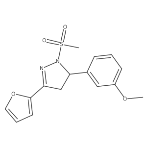 3-(furan-2-yl)-1-methanesulfonyl-5-(3-methoxyphenyl)-4,5-dihydro-1H-pyrazole结构式