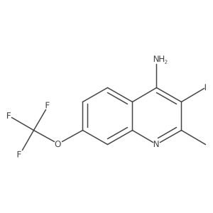 4-Amino-3-iodo-2-methyl-7-(trifluoromethoxy)quinoline结构式