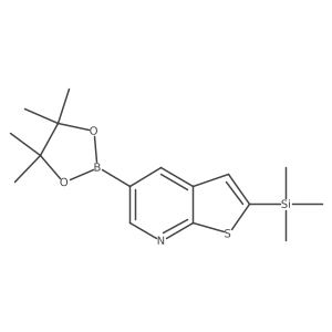 5-(4,4,5,5-Tetramethyl-[1,3,2]dioxaborolan-2-yl)-2-(trimethylsilyl)thieno[2,3-b]pyridine结构式
