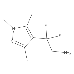 2,2-difluoro-2-(trimethyl-1H-pyrazol-4-yl)ethan-1-amine Structure